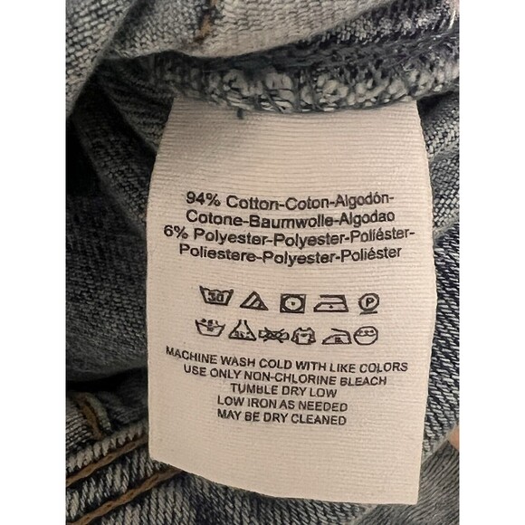 Free People Jacket Womens XS Extra Small Denim Distressed Trucker Thrashed Stain - Picture 12 of 13